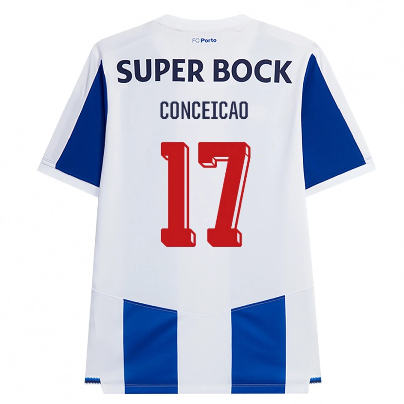 Danxen Dětské Rodrigo Conceicao #17 Modrá Bílá Červená Domů Hráčské Dresy 2026/27 Dres