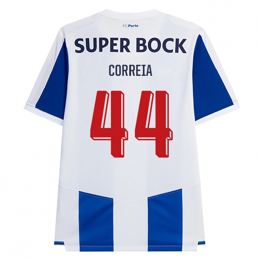 Danxen Dětské Romain Correia #44 Modrá Bílá Červená Domů Hráčské Dresy 2026/27 Dres