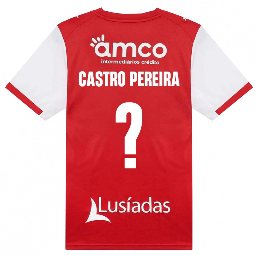 Danxen Dětské Rodrigo Castro Pereira #0 Bílá Červená Černá Domů Hráčské Dresy 2026/27 Dres