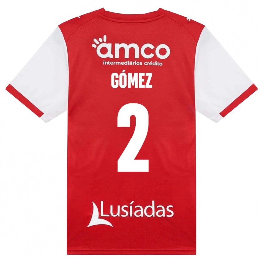 Danxen Dětské Víctor Gómez #2 Bílá Červená Černá Domů Hráčské Dresy 2026/27 Dres