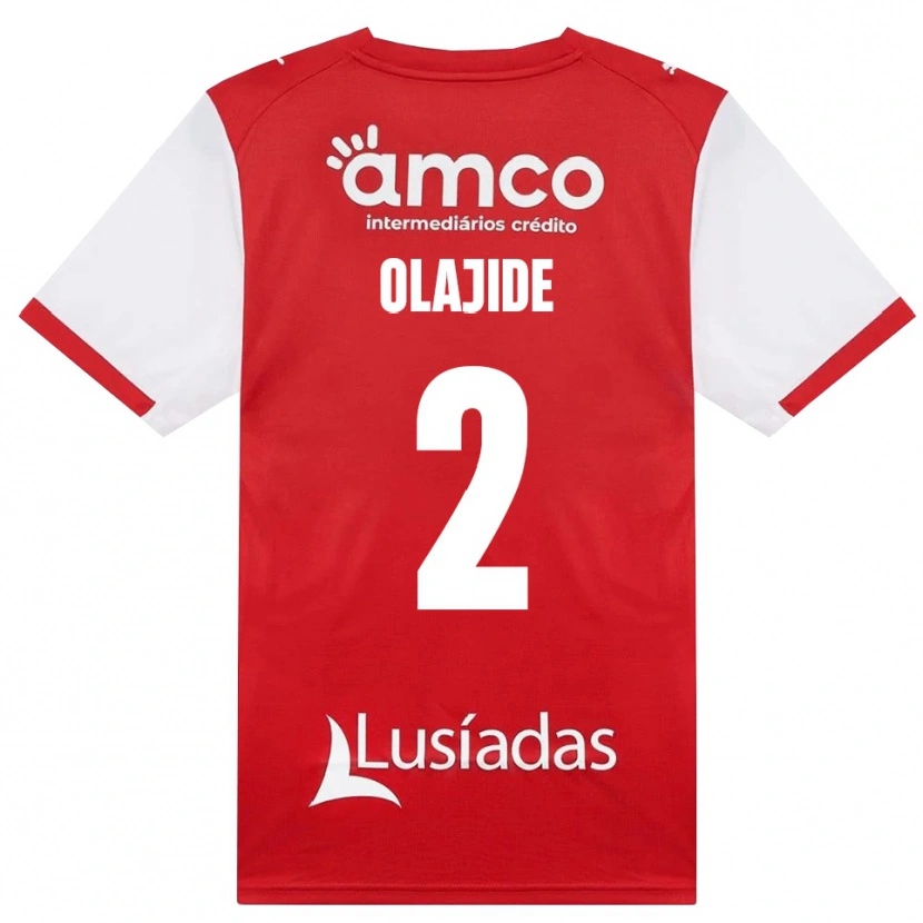 Danxen Dětské Mustapha Olajide #2 Bílá Červená Černá Domů Hráčské Dresy 2026/27 Dres