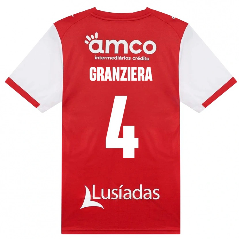 Danxen Dětské Emanuele Granziera #4 Bílá Červená Černá Domů Hráčské Dresy 2026/27 Dres