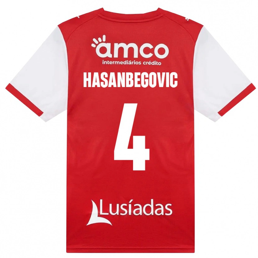 Danxen Dětské Melisa Hasanbegović #4 Bílá Červená Černá Domů Hráčské Dresy 2026/27 Dres