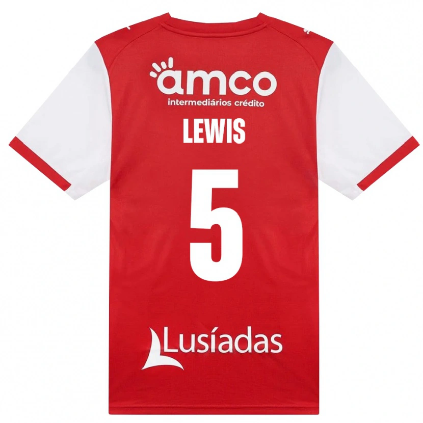 Danxen Dětské Leah Lewis #5 Bílá Červená Černá Domů Hráčské Dresy 2026/27 Dres