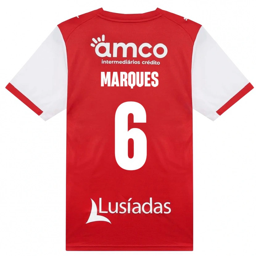 Danxen Dětské Rodrigo Marques #6 Bílá Červená Černá Domů Hráčské Dresy 2026/27 Dres