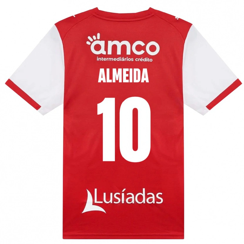 Danxen Dětské Vitória Almeida #10 Bílá Červená Černá Domů Hráčské Dresy 2026/27 Dres