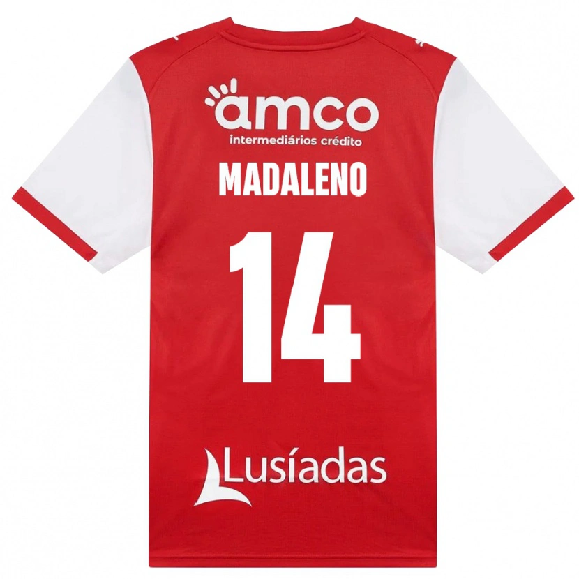 Danxen Dětské Diogo Madaleno #14 Bílá Červená Černá Domů Hráčské Dresy 2026/27 Dres