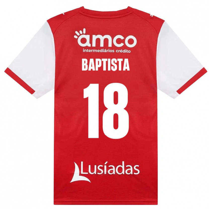 Danxen Dětské Tiago Baptista #18 Bílá Červená Černá Domů Hráčské Dresy 2026/27 Dres