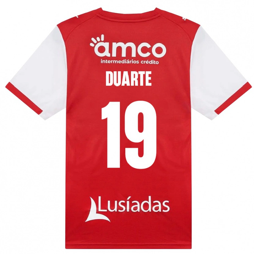 Danxen Dětské João Duarte #19 Bílá Červená Černá Domů Hráčské Dresy 2026/27 Dres