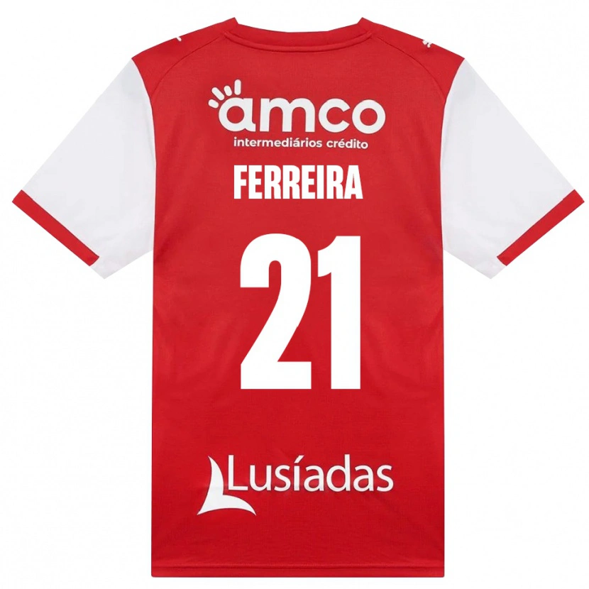 Danxen Dětské Ana Carolina Ferreira #21 Bílá Červená Černá Domů Hráčské Dresy 2026/27 Dres