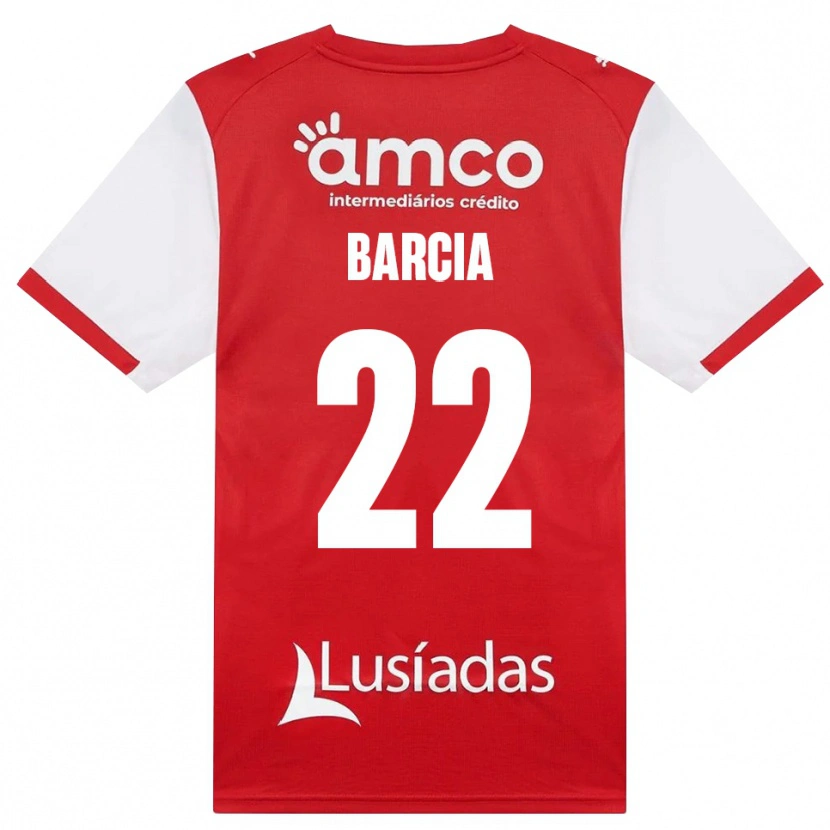 Danxen Dětské Sergio Barcia #22 Bílá Červená Černá Domů Hráčské Dresy 2026/27 Dres