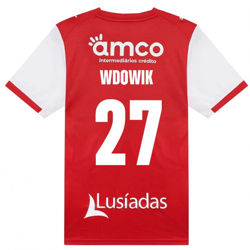 Danxen Dětské Bartlomiej Wdowik #27 Bílá Červená Černá Domů Hráčské Dresy 2026/27 Dres