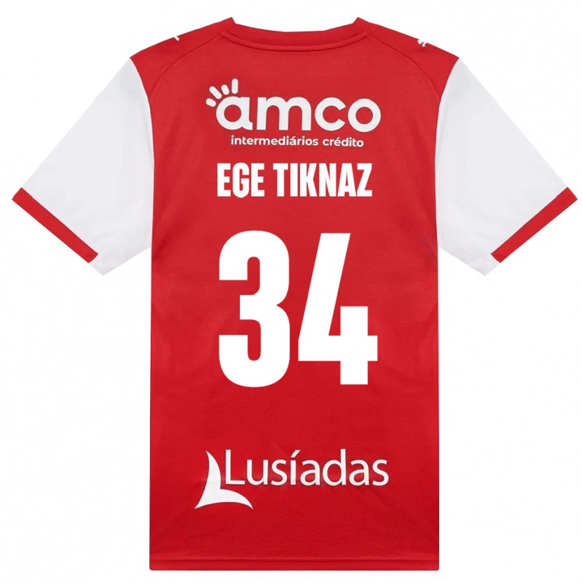 Danxen Dětské Demir Ege Tıknaz #34 Bílá Červená Černá Domů Hráčské Dresy 2026/27 Dres
