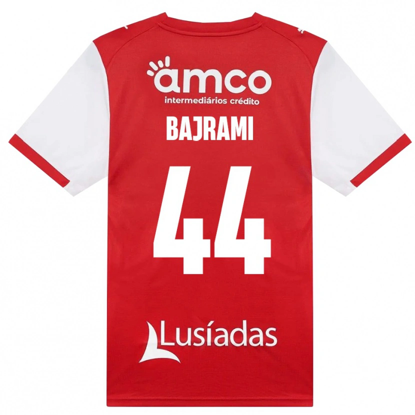 Danxen Dětské Adrian Bajrami #44 Bílá Červená Černá Domů Hráčské Dresy 2026/27 Dres