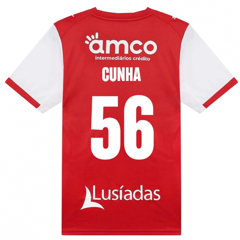 Danxen Dětské Romário Cunha #56 Bílá Červená Černá Domů Hráčské Dresy 2026/27 Dres