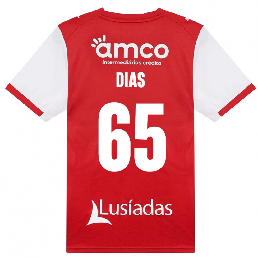Danxen Dětské Leandro Dias #65 Bílá Červená Černá Domů Hráčské Dresy 2026/27 Dres