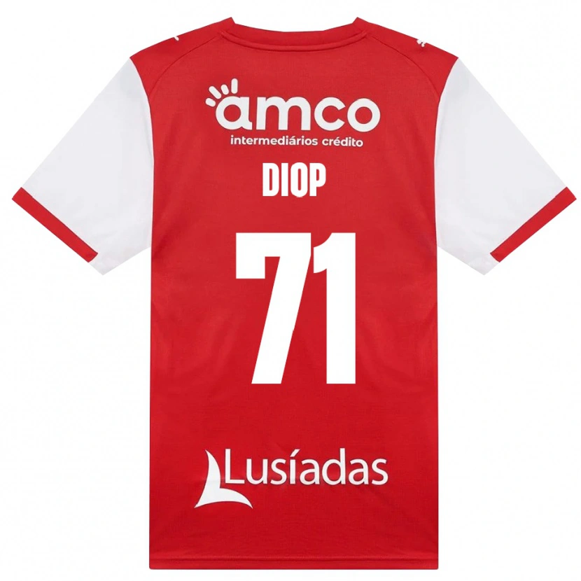 Danxen Dětské Mamadou Diop #71 Bílá Červená Černá Domů Hráčské Dresy 2026/27 Dres