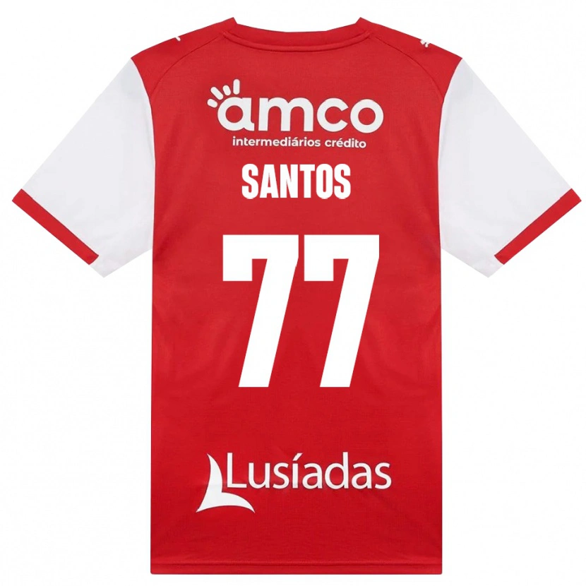 Danxen Dětské Edu Santos #77 Bílá Červená Černá Domů Hráčské Dresy 2026/27 Dres