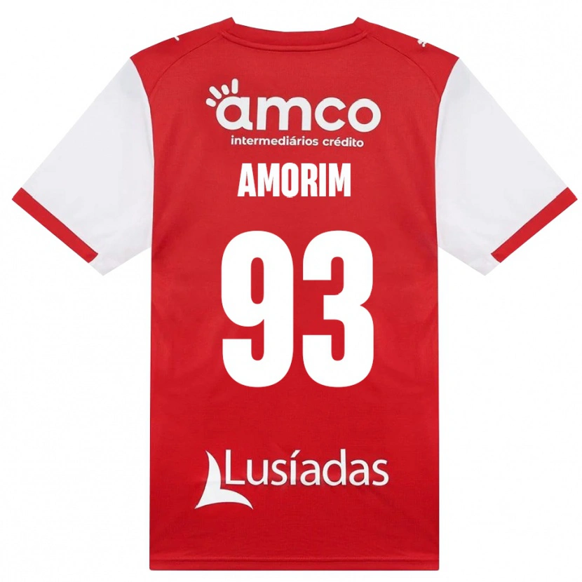 Danxen Dětské Renato Amorim #93 Bílá Červená Černá Domů Hráčské Dresy 2026/27 Dres