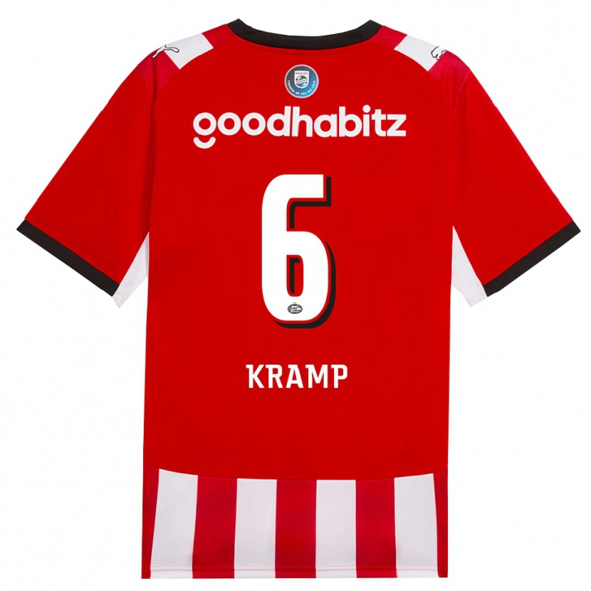 Danxen Dětské Michael Kramp #6 Červená Bílá Černá Domů Hráčské Dresy 2026/27 Dres