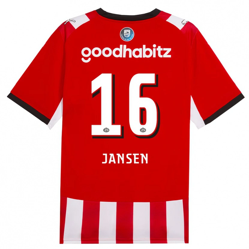 Danxen Dětské Sem Jansen #16 Červená Bílá Černá Domů Hráčské Dresy 2026/27 Dres