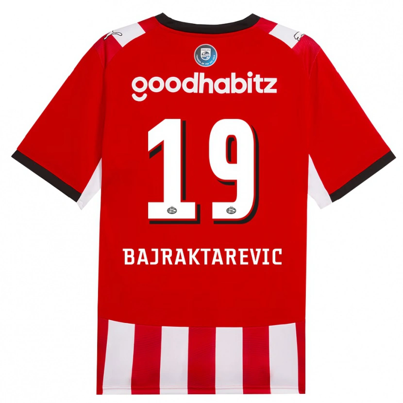Danxen Dětské Esmir Bajraktarevic #19 Červená Bílá Černá Domů Hráčské Dresy 2026/27 Dres