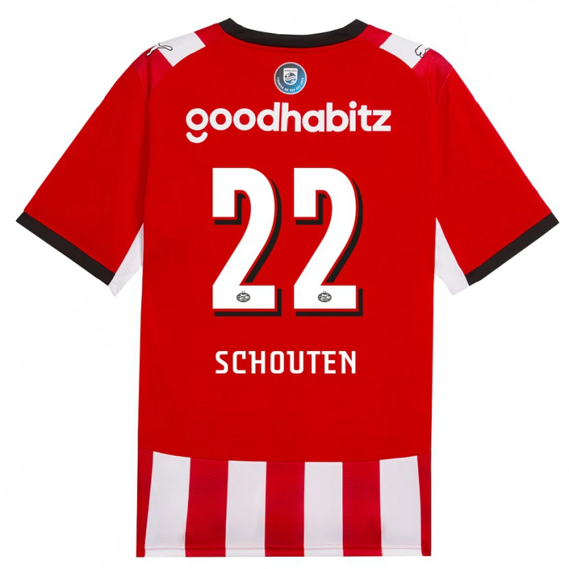 Danxen Dětské Jerdy Schouten #22 Červená Bílá Černá Domů Hráčské Dresy 2026/27 Dres