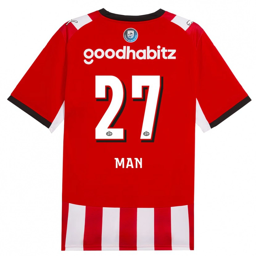 Danxen Dětské Dennis Man #27 Červená Bílá Černá Domů Hráčské Dresy 2026/27 Dres