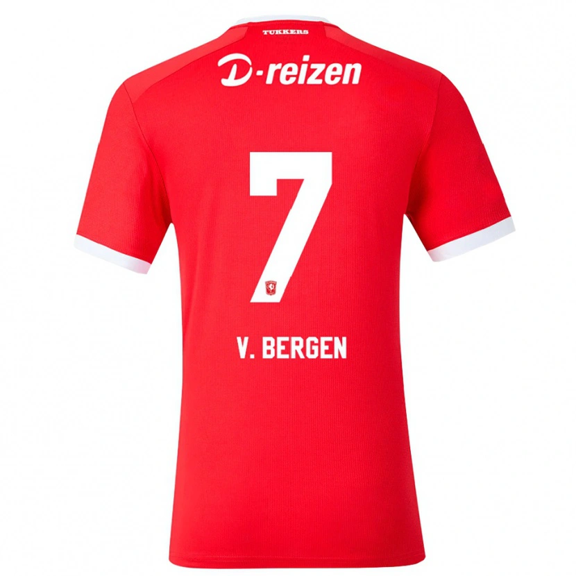 Danxen Dětské Mitchell Van Bergen #7 Červená Bílá Domů Hráčské Dresy 2026/27 Dres