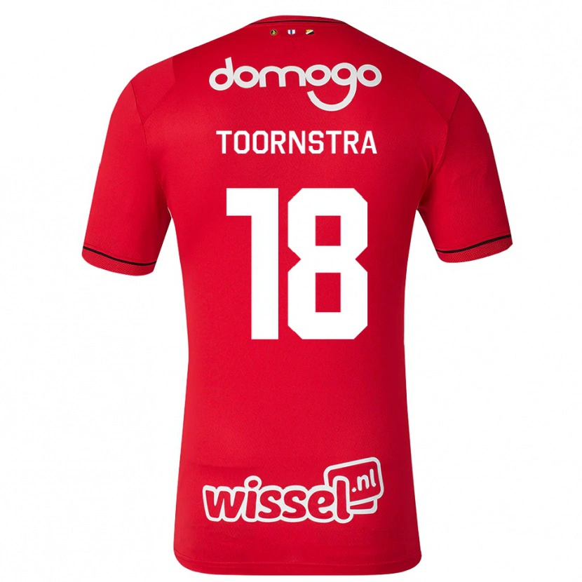 Danxen Dětské Jens Toornstra #18 Červená Bílá Černá Domů Hráčské Dresy 2026/27 Dres