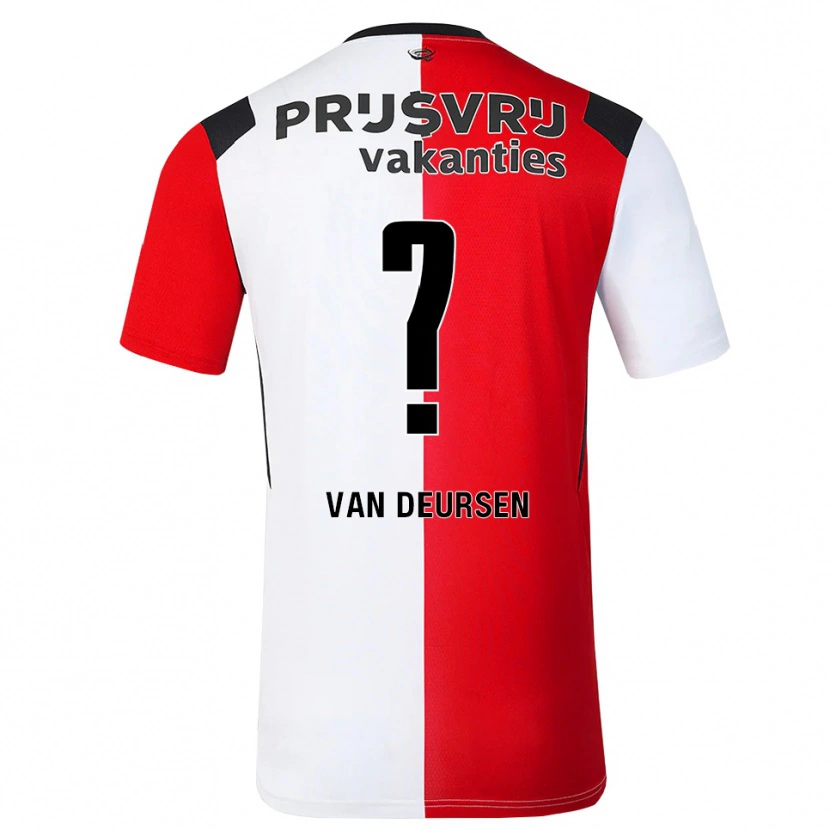 Danxen Dětské Eva Van Deursen #0 Červená Bílá Černá Domů Hráčské Dresy 2026/27 Dres