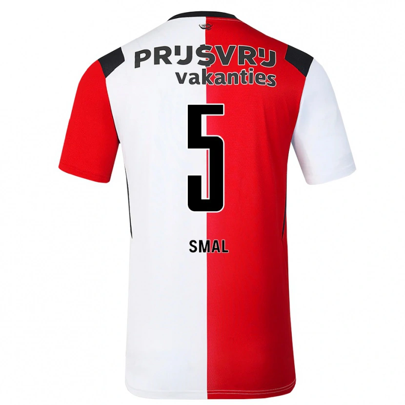 Danxen Dětské Gijs Smal #5 Červená Bílá Černá Domů Hráčské Dresy 2026/27 Dres