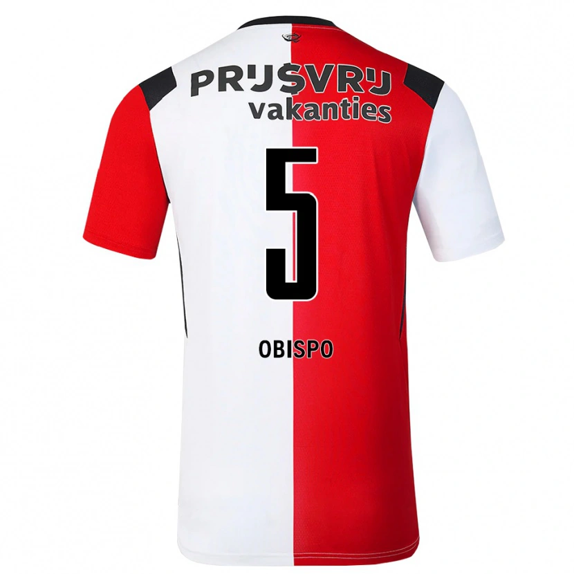 Danxen Dětské Celainy Obispo #5 Červená Bílá Černá Domů Hráčské Dresy 2026/27 Dres