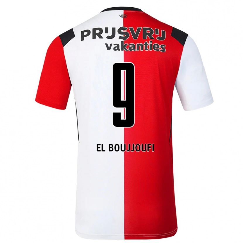 Danxen Dětské Adnan El Boujjoufi #9 Červená Bílá Černá Domů Hráčské Dresy 2026/27 Dres