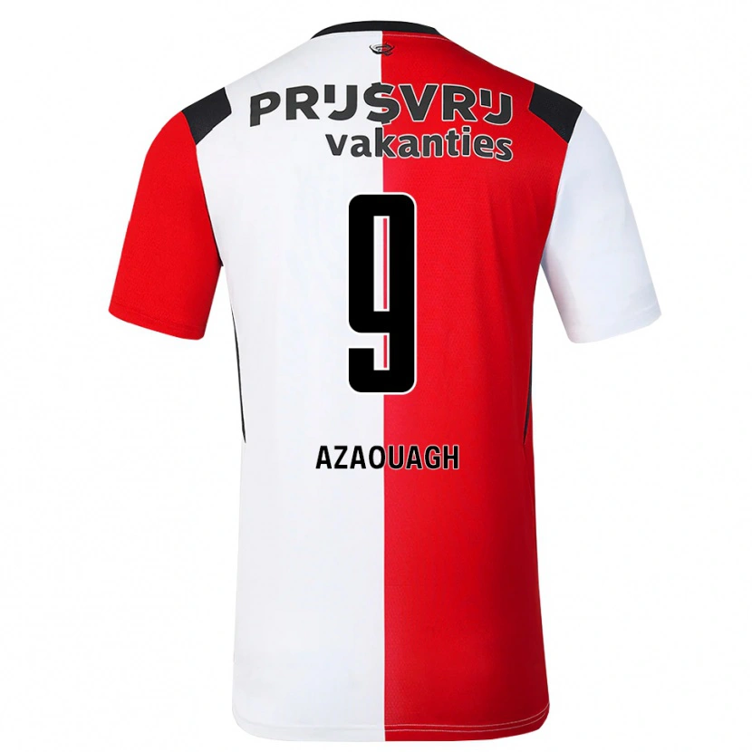 Danxen Dětské Ilias Azaouagh #9 Červená Bílá Černá Domů Hráčské Dresy 2026/27 Dres