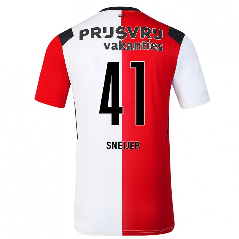 Danxen Dětské Zino Sneijer #41 Červená Bílá Černá Domů Hráčské Dresy 2026/27 Dres