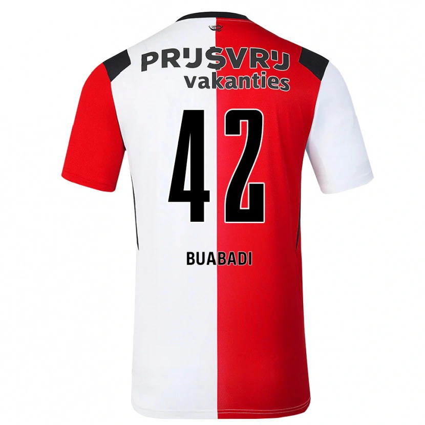 Danxen Dětské Esther Buabadi #42 Červená Bílá Černá Domů Hráčské Dresy 2026/27 Dres