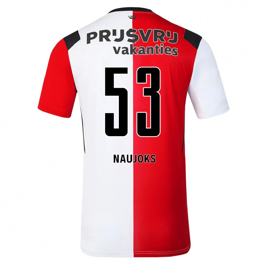 Danxen Dětské Noah Naujoks #53 Červená Bílá Černá Domů Hráčské Dresy 2026/27 Dres