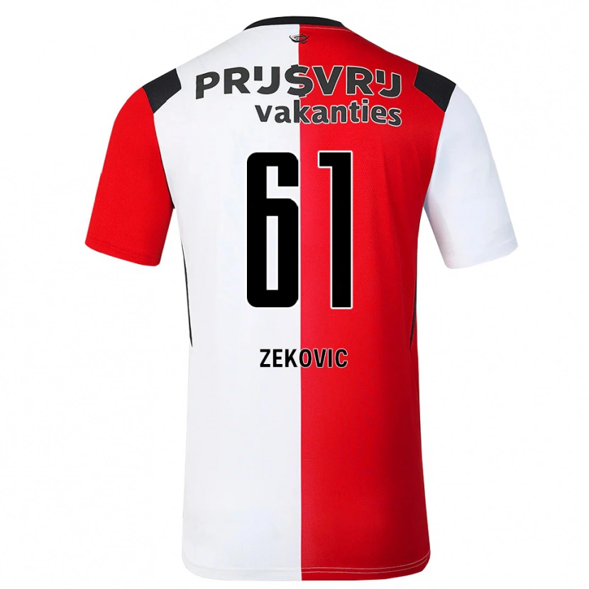 Danxen Dětské Aleks Zekovic #61 Červená Bílá Černá Domů Hráčské Dresy 2026/27 Dres