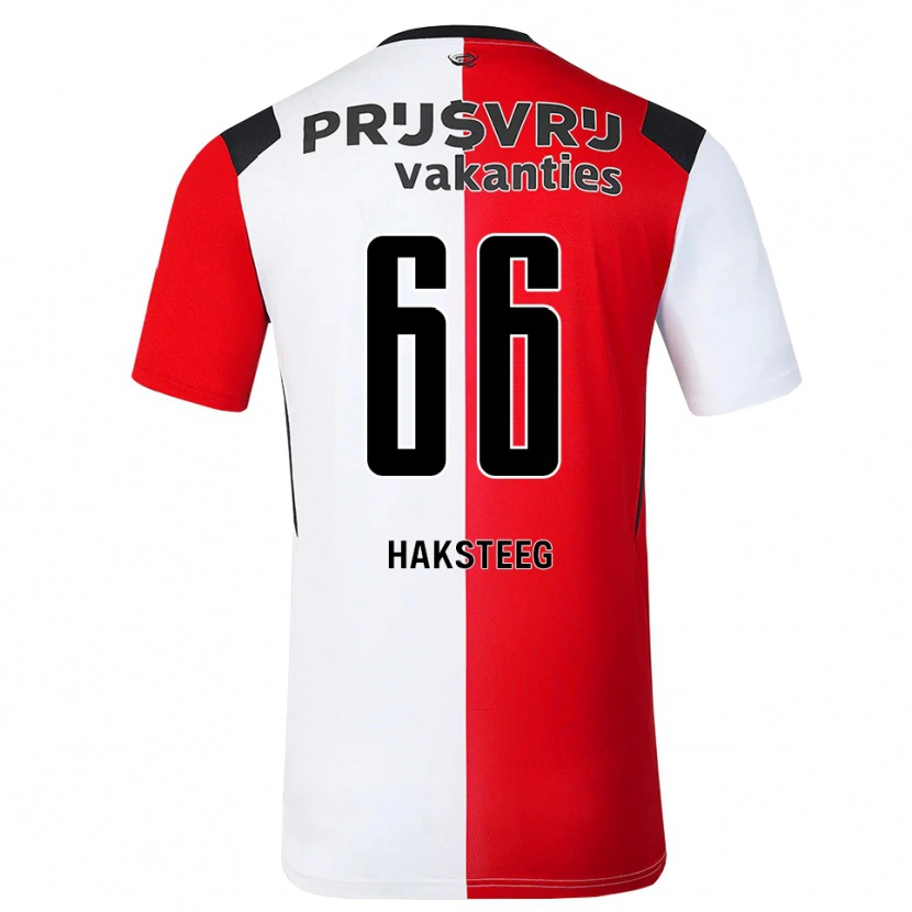 Danxen Dětské Tim Haksteeg #66 Červená Bílá Černá Domů Hráčské Dresy 2026/27 Dres