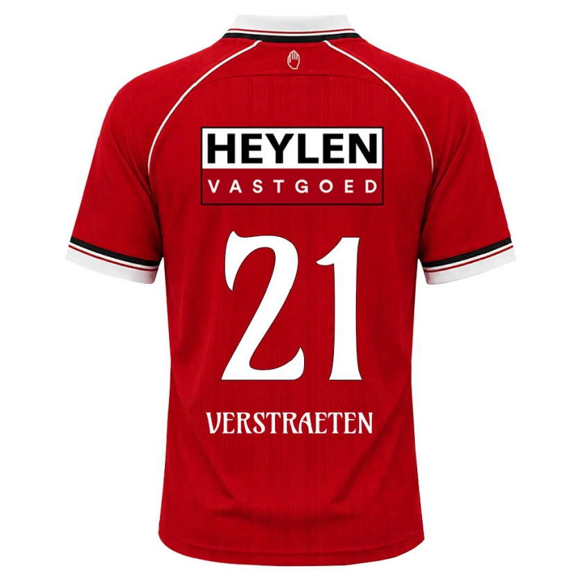 Danxen Dětské Andreas Verstraeten #21 Červená Bílá Černá Domů Hráčské Dresy 2026/27 Dres