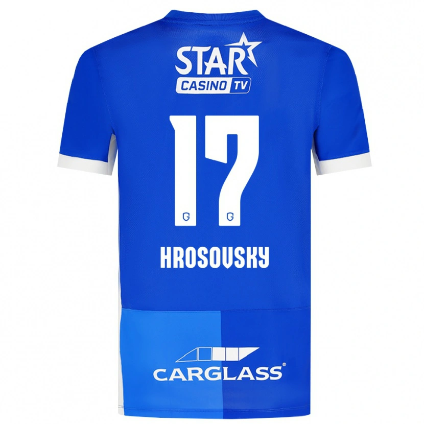 Danxen Dětské Patrik Hrosovsky #17 Středně Modrá Královská Modř Bílá Domů Hráčské Dresy 2026/27 Dres