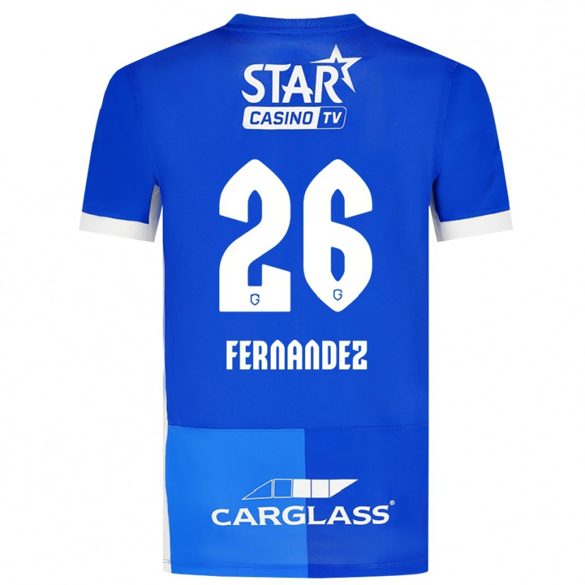 Danxen Dětské Elias Gonzalez Fernandez #26 Středně Modrá Královská Modř Bílá Domů Hráčské Dresy 2026/27 Dres