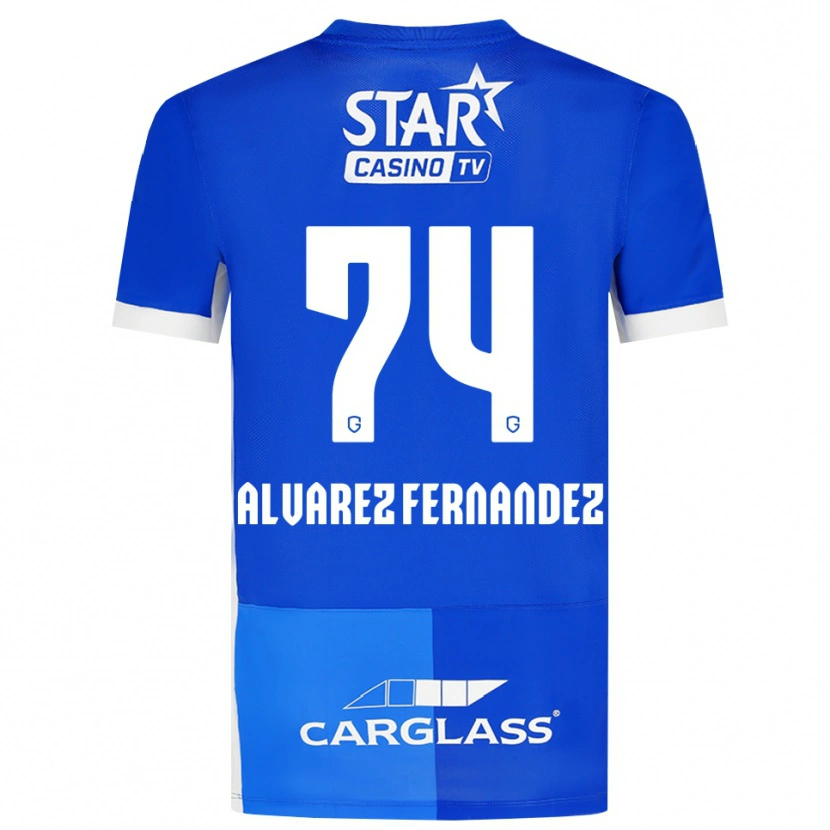 Danxen Dětské Loïc Alvarez Fernandez #74 Středně Modrá Královská Modř Bílá Domů Hráčské Dresy 2026/27 Dres