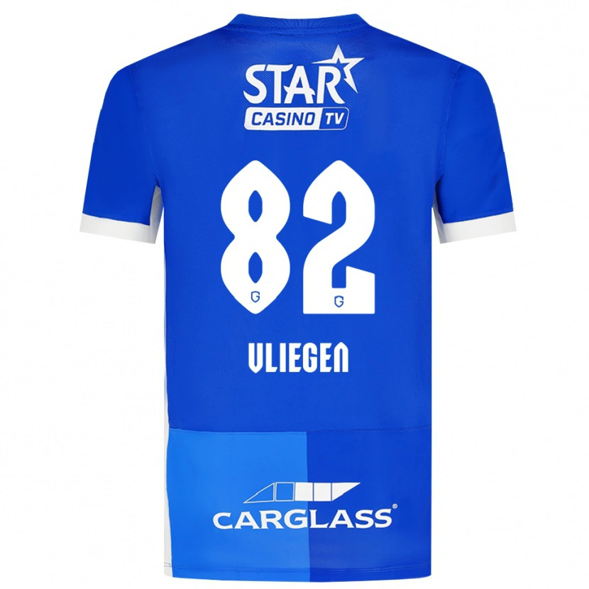 Danxen Dětské Olivier Vliegen #82 Středně Modrá Královská Modř Bílá Domů Hráčské Dresy 2026/27 Dres