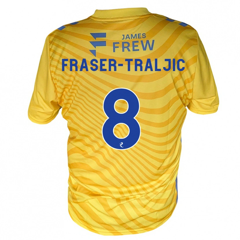Danxen Dětské Kali Fraser-Traljic #8 Královská Modrá Žlutá Daleko Hráčské Dresy 2026/27 Dres