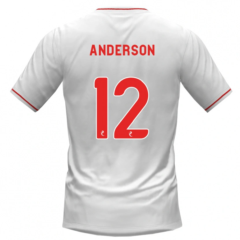Danxen Dětské Rhys Anderson #12 Bílá Červená Daleko Hráčské Dresy 2026/27 Dres