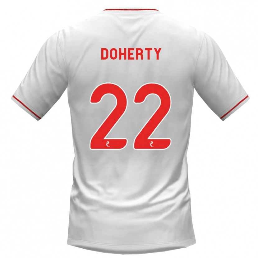 Danxen Dětské Jordan Doherty #22 Bílá Červená Daleko Hráčské Dresy 2026/27 Dres