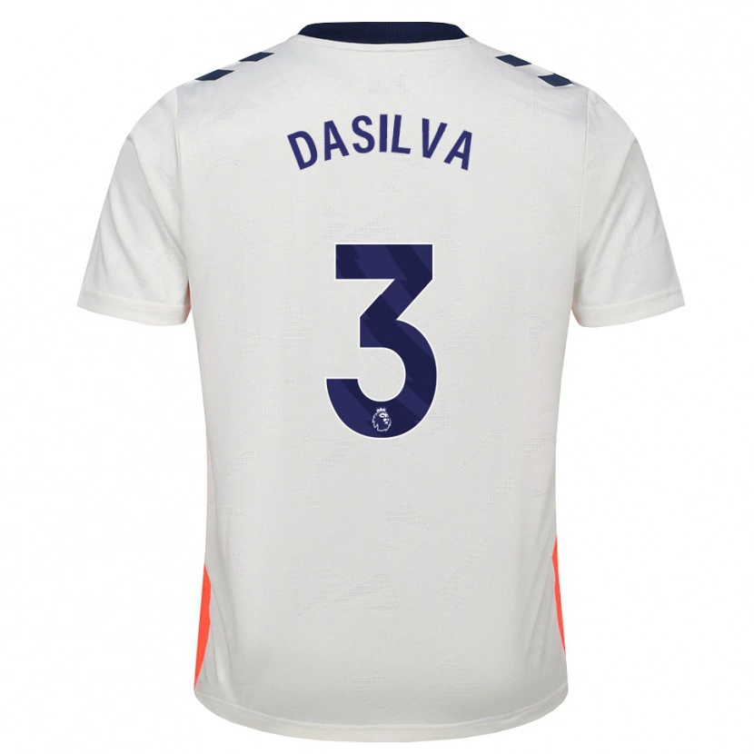 Danxen Dětské Jay Dasilva #3 Bílá Oranžová Královská Modrá Daleko Hráčské Dresy 2026/27 Dres