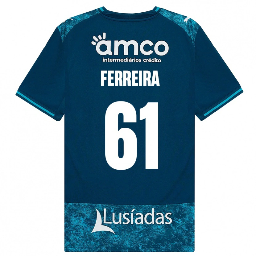 Danxen Dětské Tiago Ferreira #61 Tmavě Břidlicově Šedá Středně Tyrkysová Daleko Hráčské Dresy 2026/27 Dres
